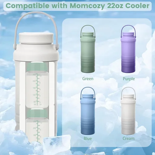 Miniatura 3 de 2 botellas de almacenamiento de leche materna de 10 onzas compatibles con SpectraS1 S2 9 Plus SG/Motif Luna/otros brida de boca ancha, recipiente