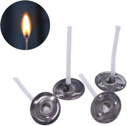 Miniatura 4 de 100 mechas de té de bajo humo, pestañas de mecha preenceradas de 1 pulgada para fabricación de velas de cera de soja, algodón puro, sin humo