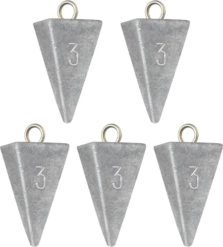 Miniatura 15 de BLUEWING Pyramid Sinkers Pesas de pesca de plomo 1oz, 2oz, 3oz, 5oz, 8oz, 10oz, 12oz, 16oz, 32oz para agua salada