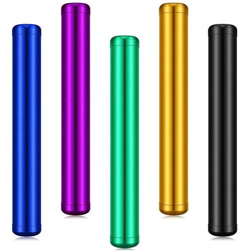 Miniatura 8 de Amylove 5 piezas de estuche pequeño y lindo de metal de aluminio impermeable de metal para bolso, bolsillo, viaje, 4.5 pulgadas (negro)