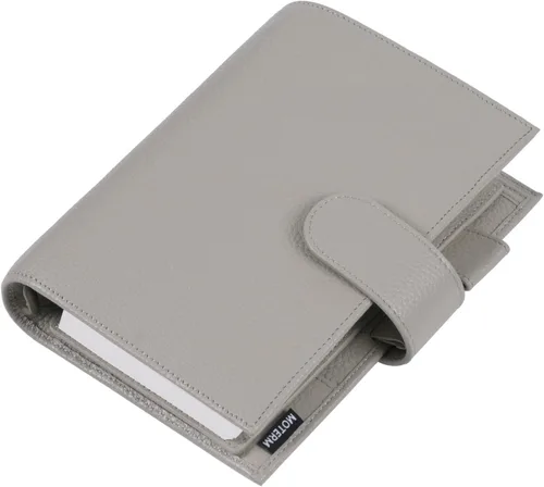 Miniatura 16 de Moterm Personal Luxe - Planificador de anillos – Organizador de carpeta de cuero genuino (Pebble-Mustard, anillo de 1.181 in)
