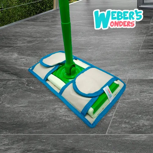 Miniatura 5 de Paquete de 4 almohadillas de microfibra Weber's Wonders para trapeador, lavables, reutilizables, duraderas, compatibles con cabezales Swiffer