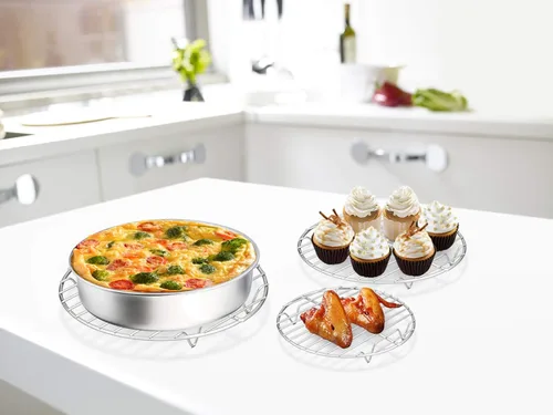 Miniatura 7 de E-far Estantes redondos de cocción refrigerantes, tamaño 7½ pulgadas, 9 pulgadas y 10½ pulgadas, juego de 3 estantes redondos de acero inoxidable