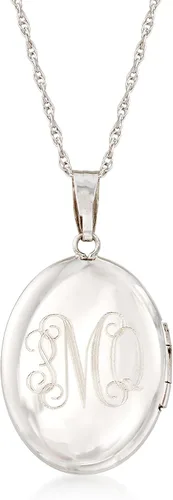 Miniatura 2 de Ross-Simons 14kt White Gold Personalized Floral Locket Necklace