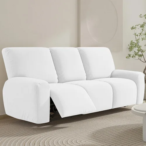 vctops Fundas para sofá reclinable de 3 cuerpos, de punto, elásticas, suaves, lisas, antideslizantes, para sofá, protector de muebles con parte