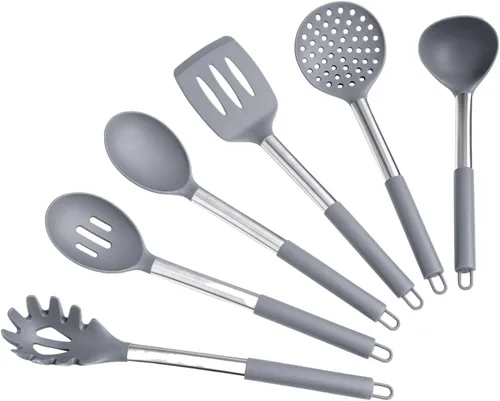 Miniatura 12 de Juego de utensilios de cocina de silicona - Culinary Couture 24 piezas de utensilios de cocina blancos para ollas y sartenes antiadherentes - Juego