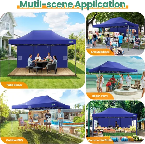 Miniatura 280 de COBIZI Tienda de campaña desplegable de 6.6 x 6.6 pies, toldo resistente, fácil de instalar, impermeable, para exteriores, fiestas, playa, jardín