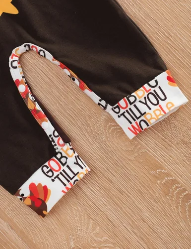 Miniatura 5 de Conjunto de ropa de Acción de Gracias para bebé niño, mi primer día de Thurkey con capucha para bebé niño, conjunto de ropa de Acción de Gracias