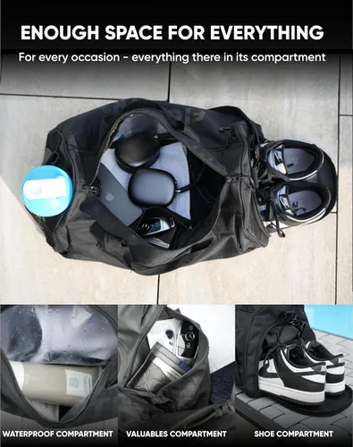 Miniatura 4 de FIGHTR Sports bag & travel Duffel bag for men and women - with shoe compartment & wet compartment - bag for sports, fitness & travel - training bag