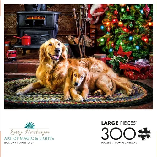 Miniatura 3 de Buffalo Games - Rompecabezas de 300 piezas - Perros bajo el árbol - Rompecabezas de escena navideña para adultos y familias - Perfecto