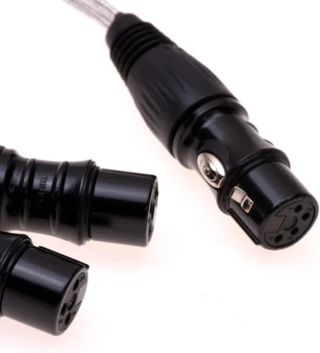 Miniatura 4 de 20CM Dual 3Pin XLR hembra a 4Pin XLR hembra equilibrado audio auricular adaptador cable