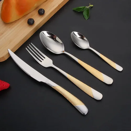 Juego de cubiertos martillados para 16 cubiertos duraderos de acero inoxidable 18 10, 64 piezas de cubiertos delicados, tenedores y cucharas, juego