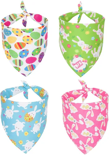 Miniatura 17 de ADOGGYGO Paquete de 4 Pañuelos de Navidad para Perros, Bufanda Triangular de Mascota, Baberos Triangulares, Conjunto de Pañuelos, Accesorios