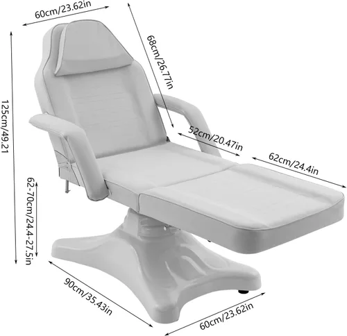 Miniatura 2 de Silla de tatuaje de salón de masaje, silla de tatuaje de salón de altura ajustable, cama esteticista, cama facial de spa, silla de cama facial