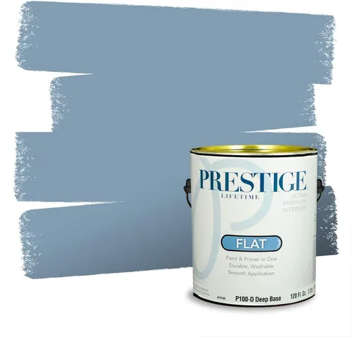 Miniatura 1009 de Pintura Exterior + imprimación PRESTIGE, todo-en-uno, 1 galón, acabado mate, color comparable al Valspar* Royal Gray* VS151-Gris real
