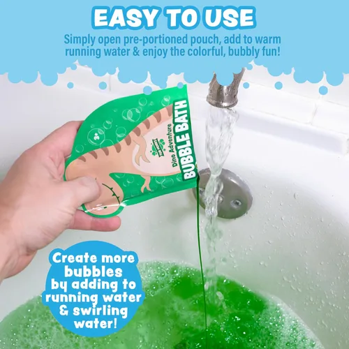 Miniatura 5 de Tub Works® Magical Kids Baño de Burbujas, paquete variado de 12 unidades, crea agua colorida y toneladas de burbujas de baño, no tóxico, baño