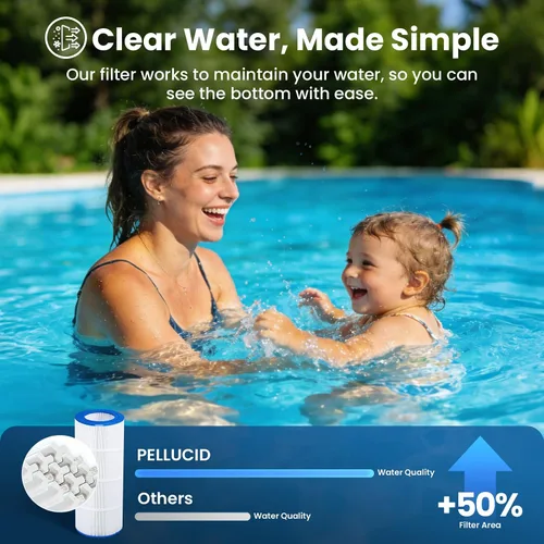 Miniatura 8 de PELLUCID Filtro de piscina CC100 compatible con CCRP100, PAP100, PAP100-4, C-9410, R173215, Filbur FC-0686, 59054200, 160316, 160354, Predator