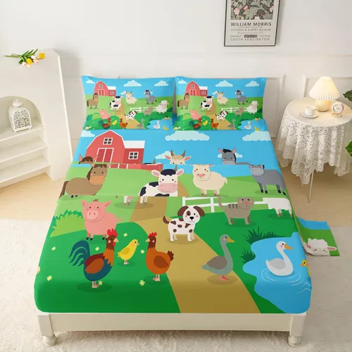 Miniatura 26 de QOOMO Sábanas Kawaii de Conejo para Niños Tamaño Twin, Juego de Sábanas de Cama Kawaii Bunny con Bolsillo Profundo de 16", Juego de Sábanas