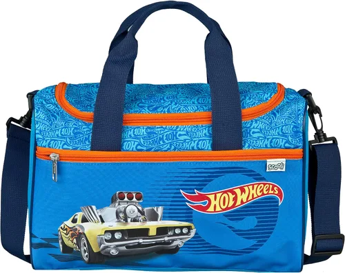 Hot Wheels - Bolsa deportiva para niños, 10 L, bolsa de viaje pequeña y bolsa para niños con correa de hombro extraíble y ajustable, diseño de autos