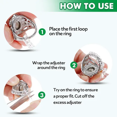 Miniatura 3 de Anpro Ajustadores de tamaño de anillo para anillos sueltos, paquete de 15 unidades, múltiples estilos, protectores espaciadores invisibles