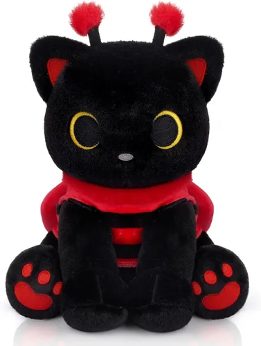 Miniatura 22 de Peluche de gato negro con manzana roja, regalo de agradecimiento para profesores, agradecimiento por ayudarme a crecer, bonito peluche de gato de 8