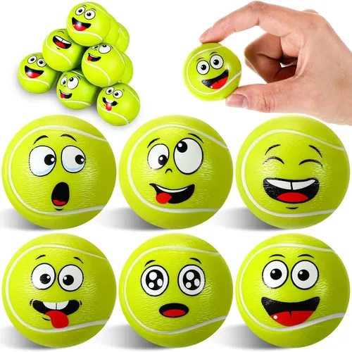 Miniatura 14 de Arrowbash 12 piezas de mini bolas de estrés con cara para niños, pelotas de espuma para apretar con cara divertida para niños y niñas, para aliviar