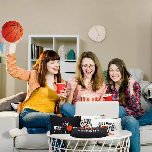 Miniatura 4 de Moukeren 18 piezas de regalos de baloncesto para mujeres y niñas, bolsa de maquillaje de baloncesto, accesorios divertidos, bolsas de viaje