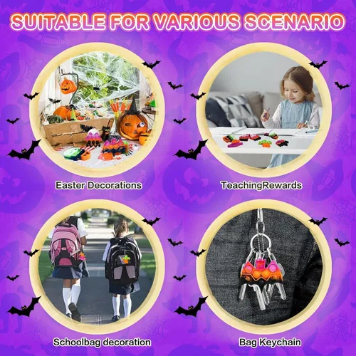 Miniatura 3 de Paquete de 24 mini juguetes sensoriales antiestrés de Halloween para niños y niñas, regalos de fiesta de Halloween, bolsas de golosinas