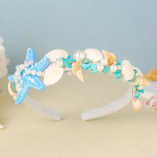 Miniatura 2 de Unicra Diadema de estrella de mar, accesorios para el cabello, diadema de concha de mar para mujer