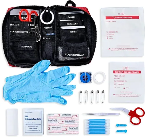 Miniatura 10 de Surviveware Kit completo de primeros auxilios de supervivencia premium de 98 piezas - Kit de emergencia médica para equipamiento de camping