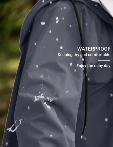 Miniatura 3 de COOFANDY Chaqueta impermeable para hombre con capucha, impermeable, ligera, activa, larga