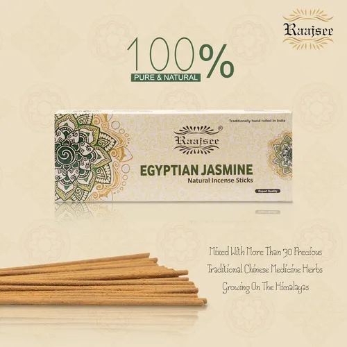 Miniatura 3 de Raajsee Varillas de incienso natural de flores de jazmín, paquete de 3.53 oz, 100% puro, orgánico, natural, enrollado a mano, libre de productos