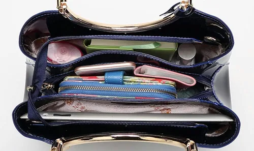 Miniatura 5 de Bolso cruzado de cuero lacado brillante para mujer, elegante bolso de noche, bolso de mano retro para fiesta de graduación