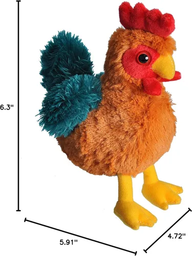 Miniatura 2 de Wild Republic - Peluche de gallo, animal de peluche, juguete de peluche, regalos para niños, colección Hug’Ems 7 pulgadas