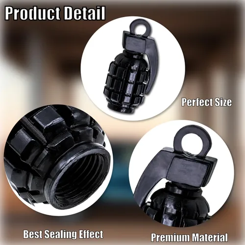 Miniatura 2 de 8 tapas de vástago de válvula de neumático, tapas de válvula de neumático de acero inoxidable para automóviles, camiones, SUV, motocicletas, Negro