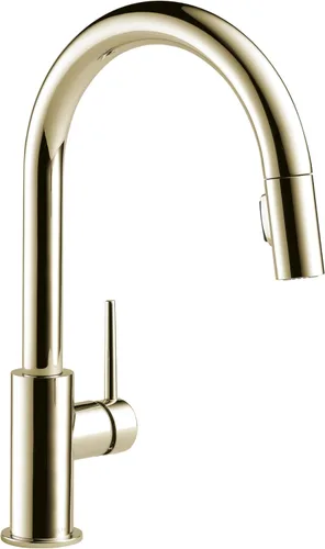 Miniatura 13 de Delta Trinsic - Grifo de cocina de oro cepillado con rociador extraíble, grifo de fregadero de cocina moderno de un solo agujero, mango único