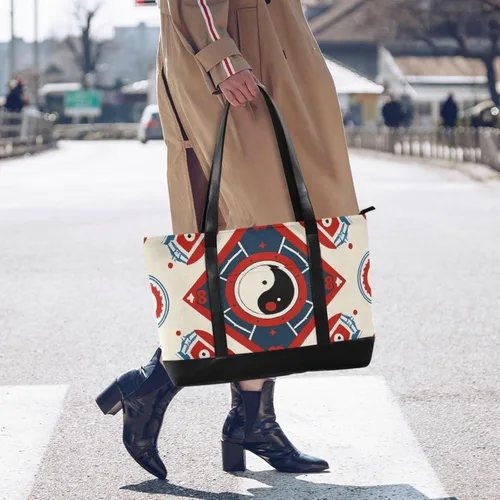 Miniatura 6 de Chinese Culture Bagua Pattern Portable tote bag laptop with zipper laptop tote bags for work for ladies with maletin ejecutivo para mujer