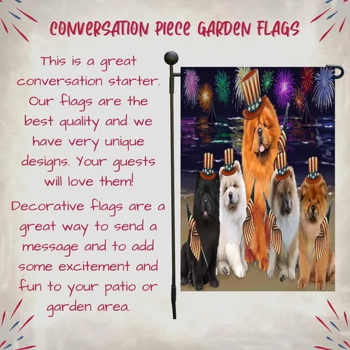Miniatura 4 de Doggie of the Day Chow Chow Dogs Garden Flags - 4th of July Independence Day - Double Sided- Yard Porch Lawn Spring Decorative Gift - Home Decor 12