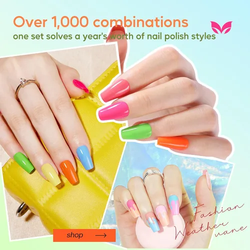 Miniatura 6 de Morovan Juego de esmalte de uñas de uñas: regalo de primavera y verano 2026, 36 piezas, con purpurina y aire brillante, kit de esmalte de uñas