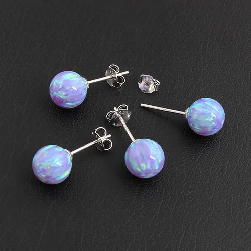 Miniatura 79 de Natural Stone Stud Earrings for Women 8mm Sterling Silver Genuine Gemstone Earrings Handmade Sterling Silver Crystal Stud Earrings for Women
