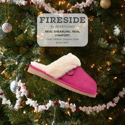 Miniatura 92 de Dearfoams Fireside Sydney Pantuflas anchas de piel de oveja para mujer, para interiores y exteriores