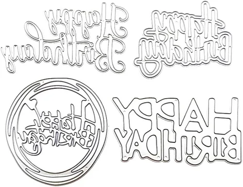 Miniatura 3 de Katutude Troqueles de feliz cumpleaños para hacer tarjetas, troqueles de corte para álbumes de recortes, letras de metal troqueladas en relieve