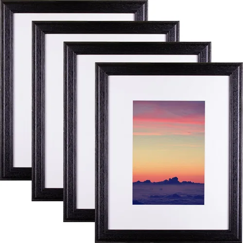 Craig Frames Wiltshire 236 - Portarretratos de madera dura con un solo color blanco, muestra una impresión de 4 x 6 pulgadas con el paspartú o 5 x 7