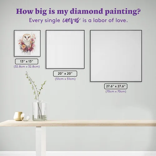 Miniatura 4 de DIAMOND ART CLUB Austere - Kit de pintura de diamante de búho, manualidades divertidas para adultos, lienzo de arte de diamante redondo, 13 x 13