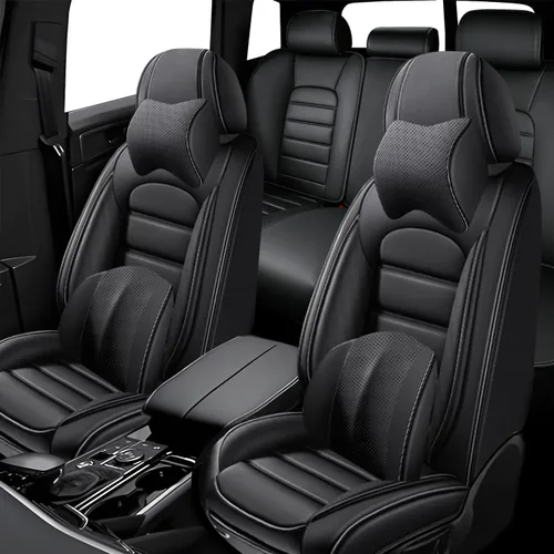 Miniatura 31 de 5 fundas de asiento para Chevy Aveo 2005-2023, fundas de asiento de automóvil de cuero, impermeables, antideslizantes, suaves, cómodas fundas
