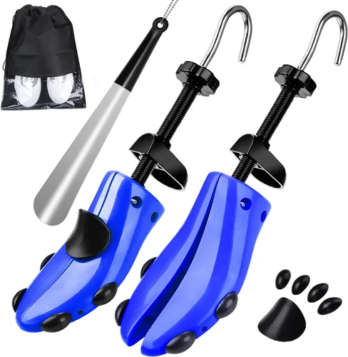 eachway - Estirador de zapatos para hombre y mujer, ajusta el largo y ancho del calzado, L, para tallas de hombre de EE.UU. de 10 a 13.5, azul