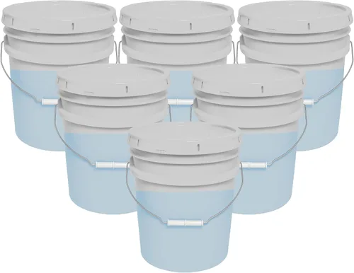 Miniatura 14 de Balde de 5 galones y tapa - Cubo resistente de 90 mil para todo uso - Fabricado en los Estados Unidos - Grado alimenticio - Plástico sin BPA - Rojo