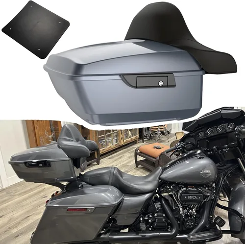 Miniatura 59 de Moto Onfire King Tour - Maletero con almohadilla de respaldo para Harley Touring 1997+ (Barracuda Silver)
