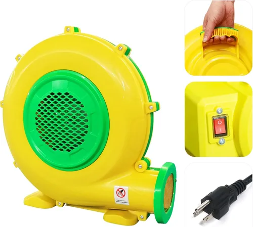 Miniatura 7 de Soplador de aire de 480 W, 0.64 HP, potente soplador inflable de casa de rebote, bomba de ventilador eléctrico portátil perfecta para casa