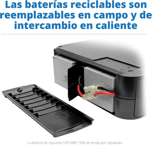 Miniatura 7 de Tripp Lite SMART1500LCD 1500VA UPS de Montaje en Rack de Batería de Respaldo, 900W, 8 tomas de corriente, Onda Senoidal PWM, UPS de Montaje en Rack
